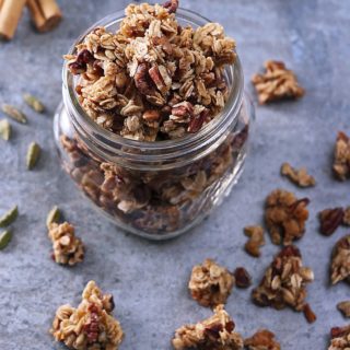 Delicious Clumpy Cinnamon Cardamom Orange Granola