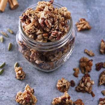 Delicious Clumpy Cinnamon Cardamom Orange Granola