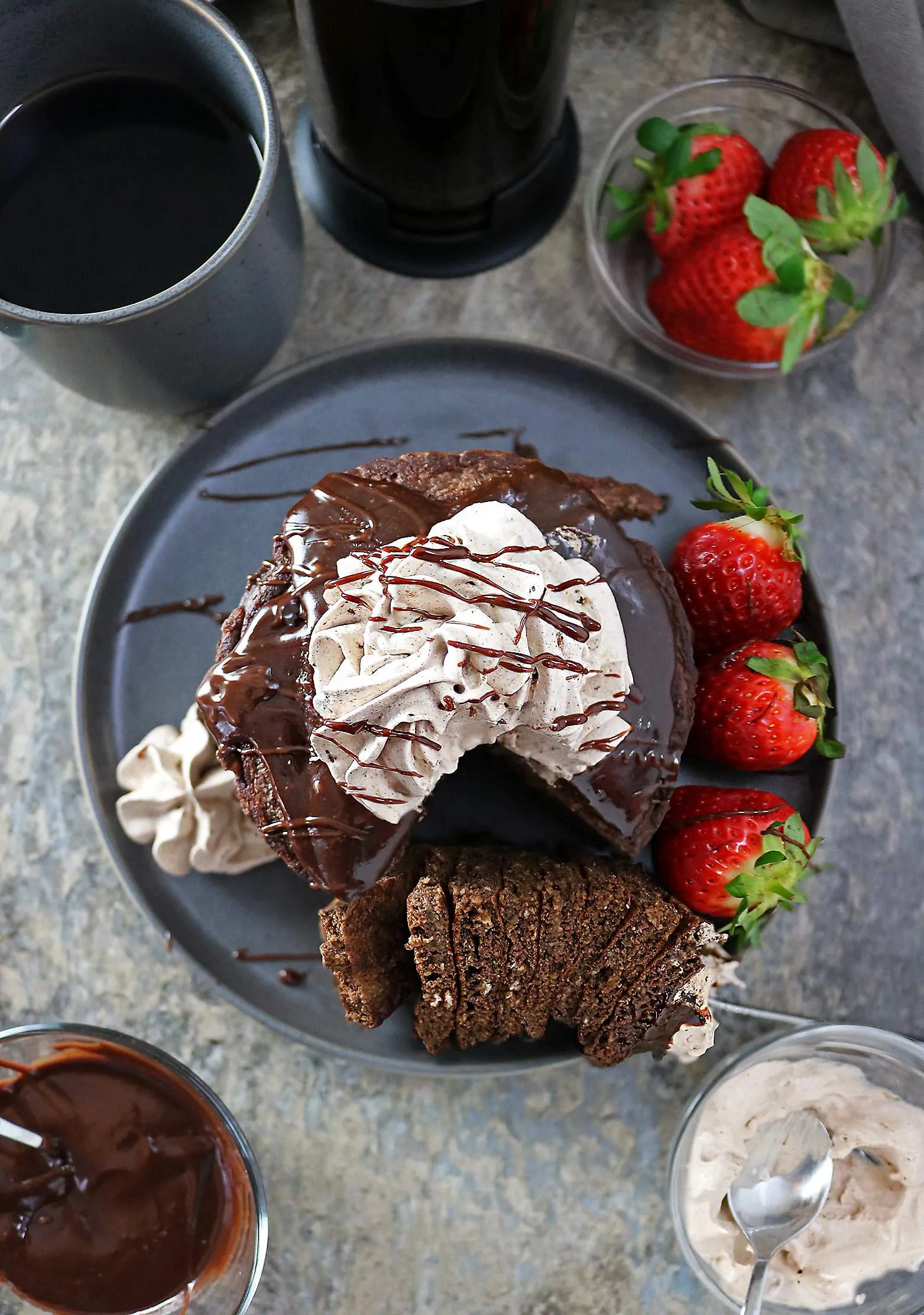 A Forkful of a Stack of Easy Mocha Oatmeal Pancakes