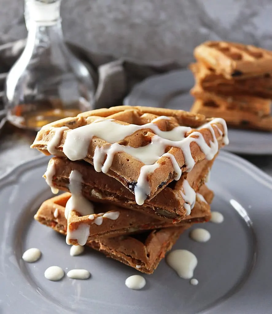 Healthyish Carrot Cake Waffles