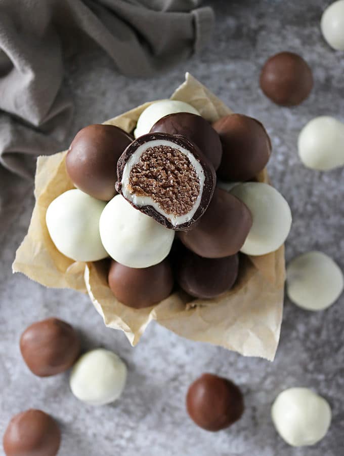 Easy, Dairy Free, 4-Ingredient Chocolate Caramel Bites