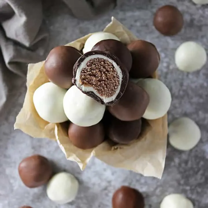 Easy, Dairy Free, 4-Ingredient Chocolate Caramel Bites