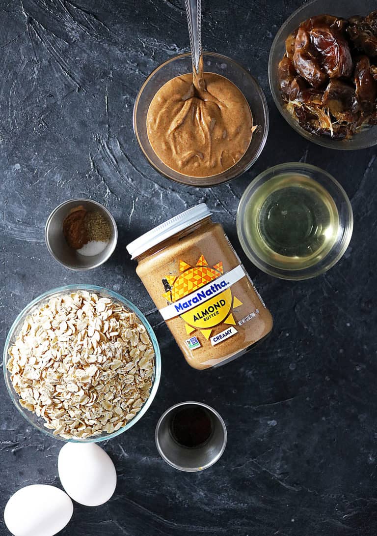 Easy Date Almond Butter Bars {Refined Sugar Free • Gluten Free}