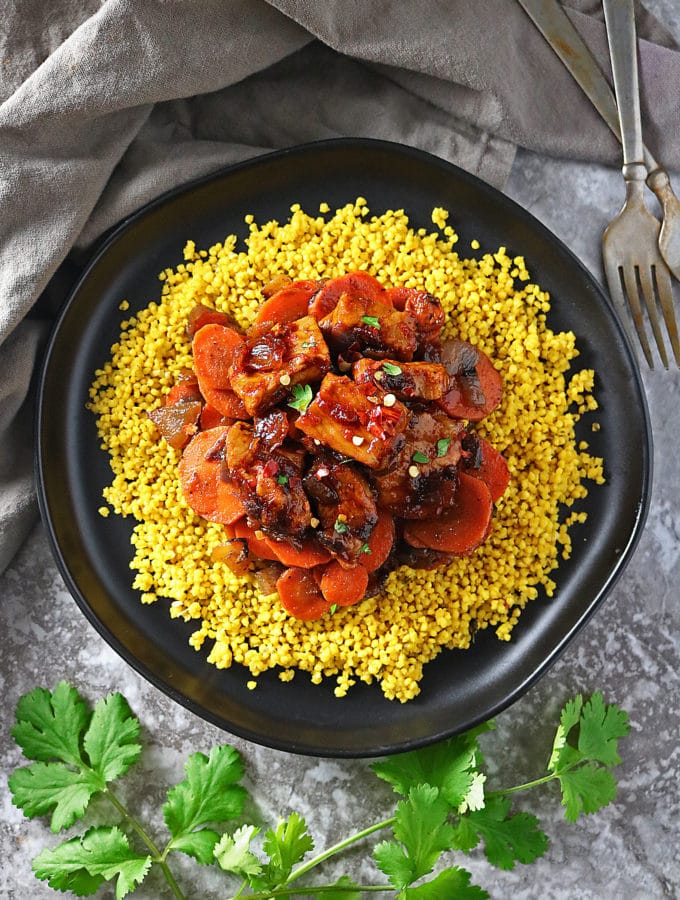 Easy Sweet Spicy Pork Carrots And Turmeric-Millet