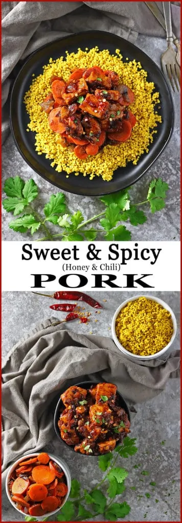 Easy Sweet Spicy Smithfield Pork, Spicy Sweet Carrots, And Turmeric-Millet #ad #AllNaturalPork @SmithfieldBrand