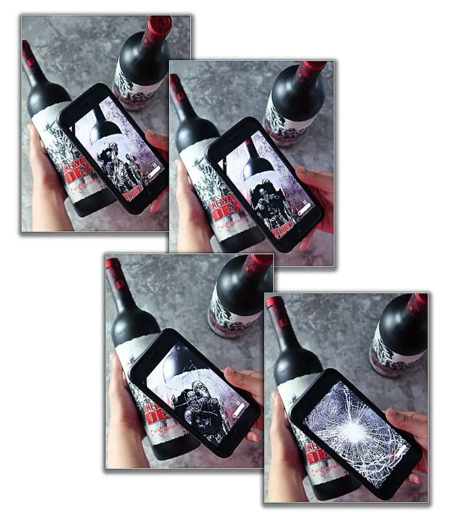 Scanning the Label on the Walking Dead Wine Bottles for a fun experience