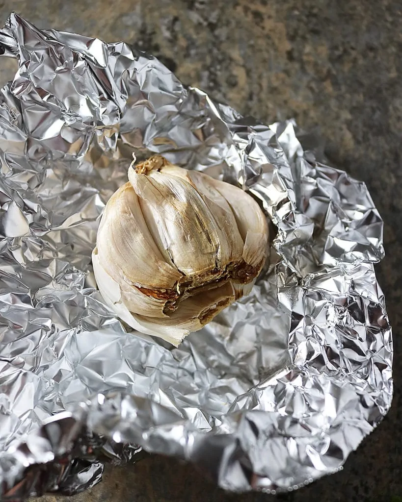 Roasted Garlic in open foil packet
