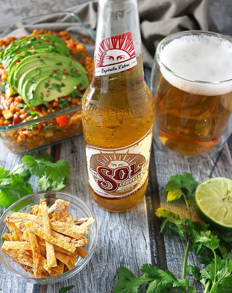 Veggie Enchilada Risotto With Sol Beer #CelebratorySips #CelebrateWithSol