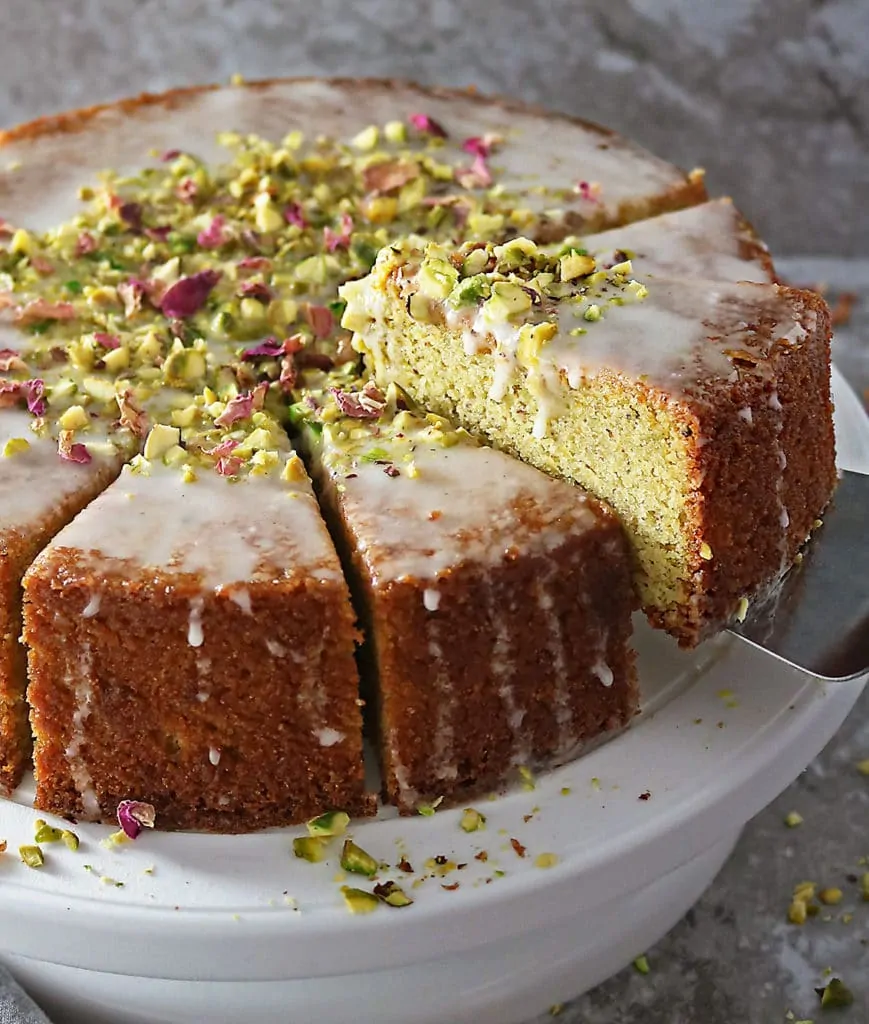 Picking Up A Slice of Ottolenghi's Pistachio Rose Cake