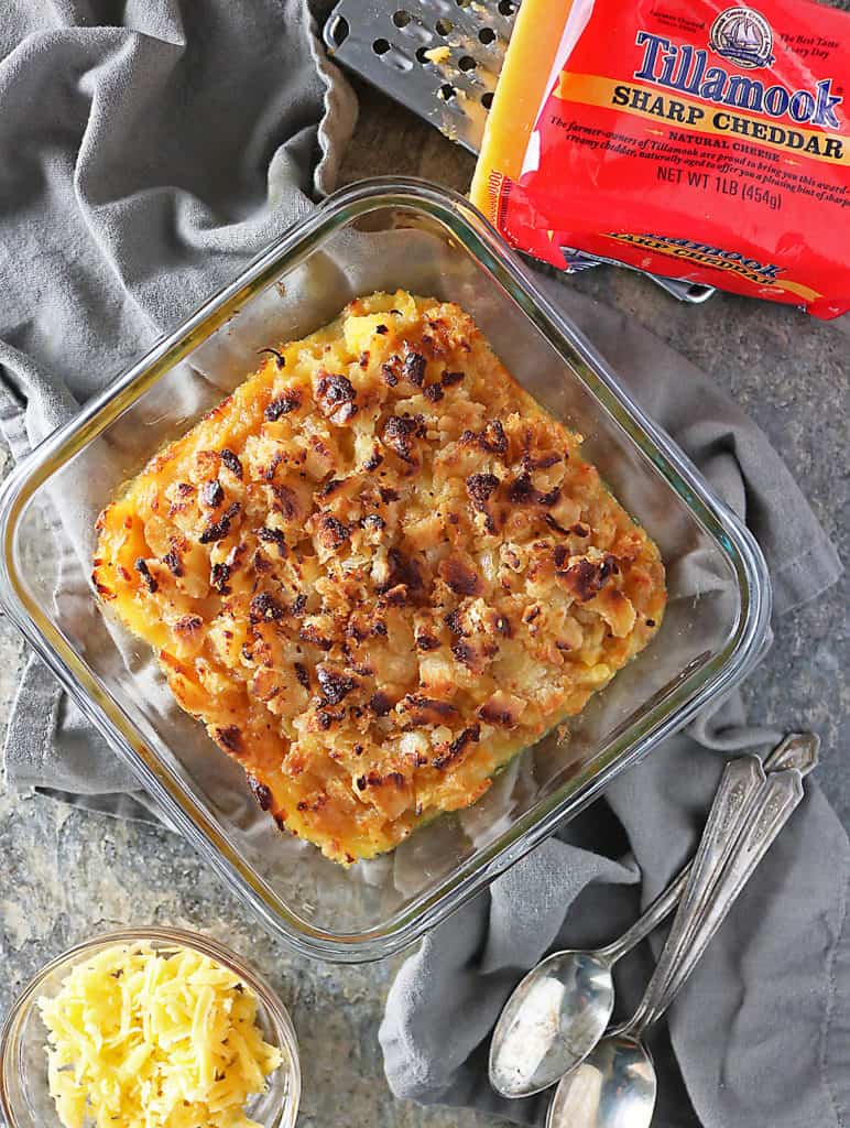 Overhead view of Southern Pineapple Casserole