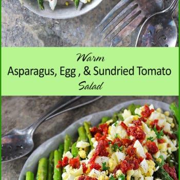 This Sautéed Asparagus Egg Salad with shallots and sundried tomatoes would make a delicious side dish your family would enjoy at a weeknight dinner. Or, whip it up for the mom in your life this Mother’s Day!