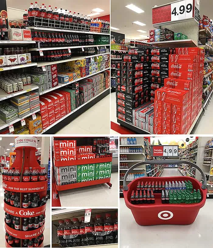 Collage of Coca-Cola at Target
