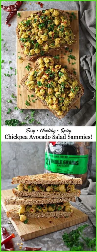 Pin with Creamy Chickpea Salad Sandwiches With Dave's Killer Bread