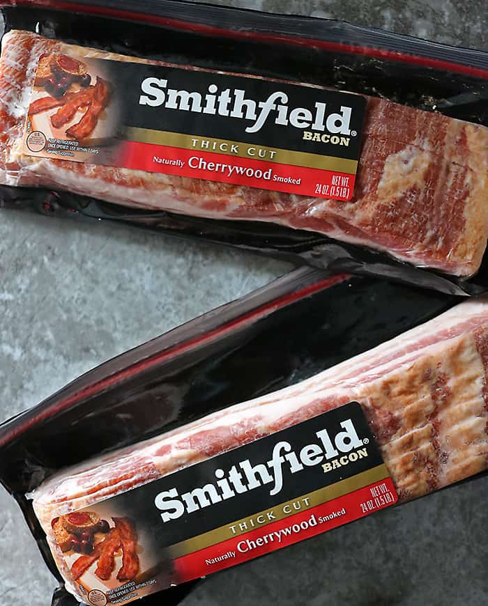 2 packages of Smithfield Thick Cut Cherrywood Bacon