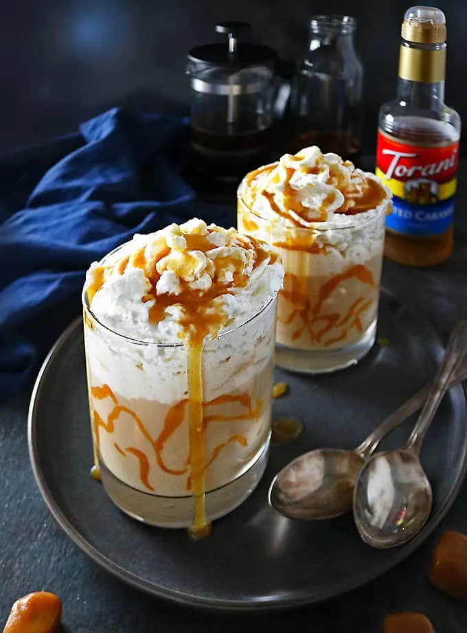 Glasses of Iced Bourbon Salted Caramel Latte