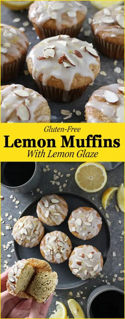 Intoxicatingly lemony, these "luscious" Gluten Free Lemon Muffins also happen to be butter free and would make a delicious, healthyISH, afternoon snack or breakfast Image