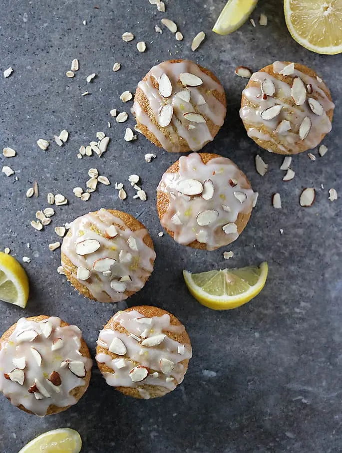 Photo of diagonally arranged Gluten Free Lemon Muffins