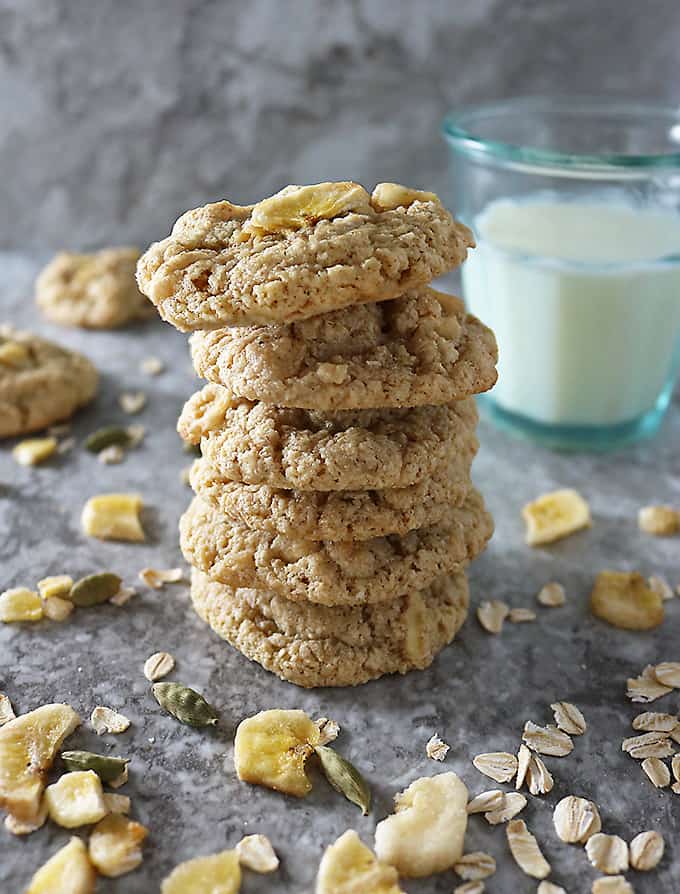 Stack of Gluten Free Oat Banana Cookies