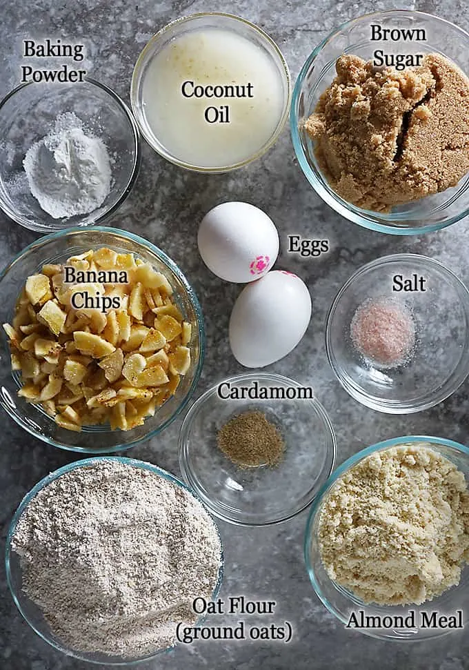 Photo of Ingredients to make Oatmeal Banana Chip Cookies