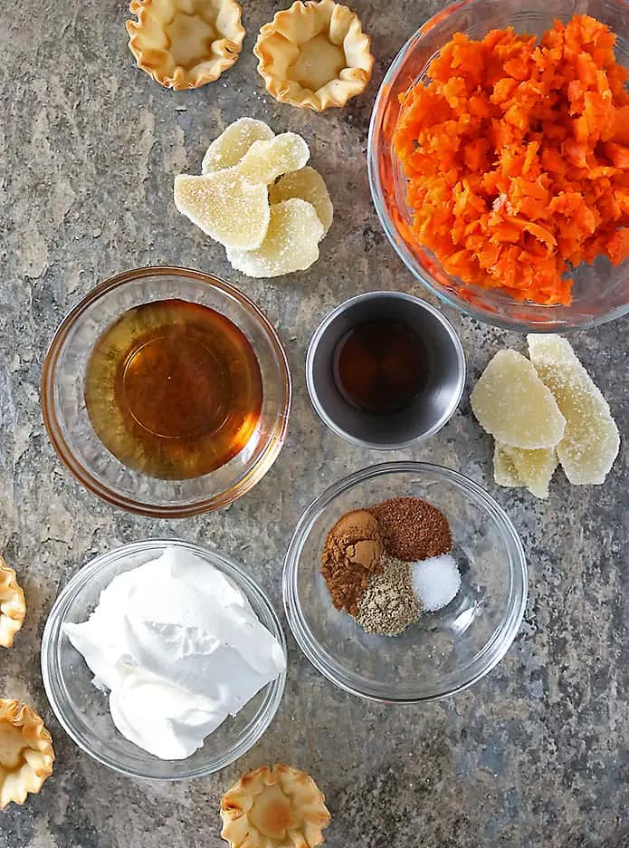 Photo of Ingredients To Make Ginger Carrot Tartlets