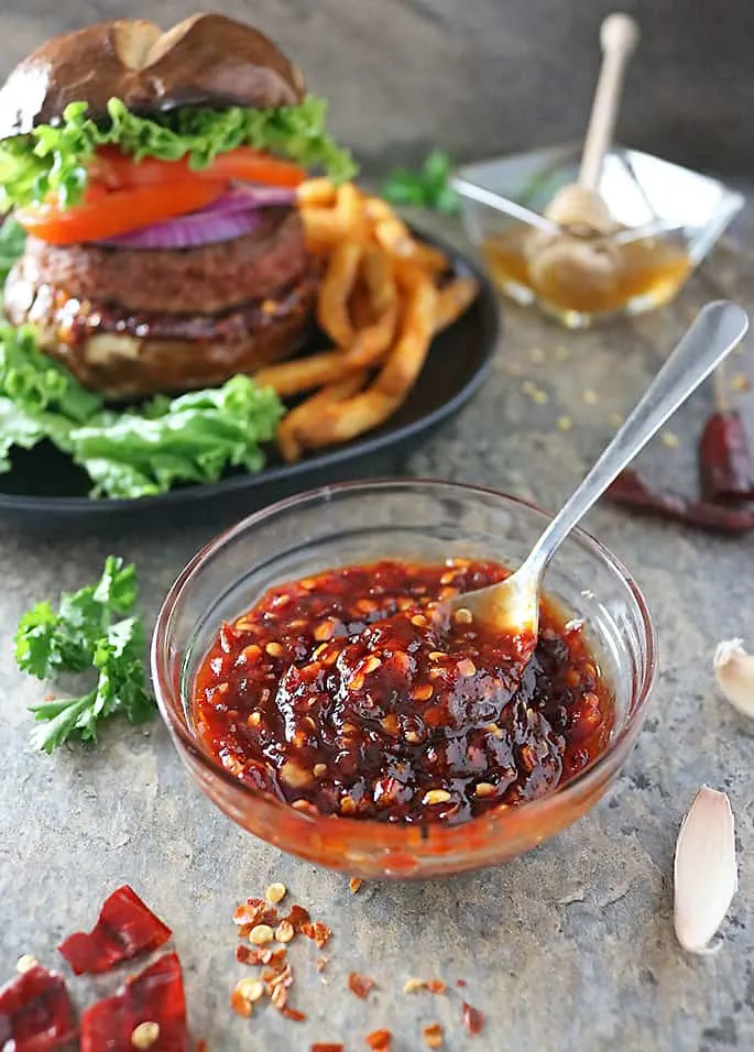 Sweet Chili Sauce with spoon