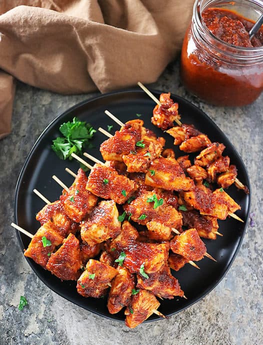 Tomato Apple Cider Vinegar BBQ Chicken Kabobs Recipe Savory Spin
