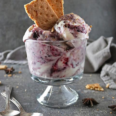 Vegan Marionberry Ice Cream with star anise