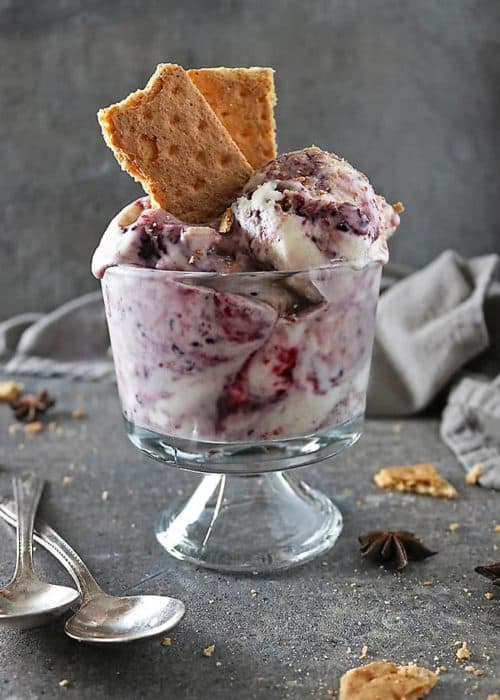 Vegan Marionberry Ice Cream with Star Anise