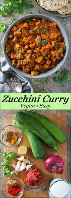 Vegan & easy zucchini curry - Pinterest Image