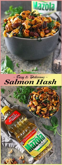 Pinterest photo of Easy Delicious Salmon Hash With Herbs #ad #MakeItMazola #simpleswap