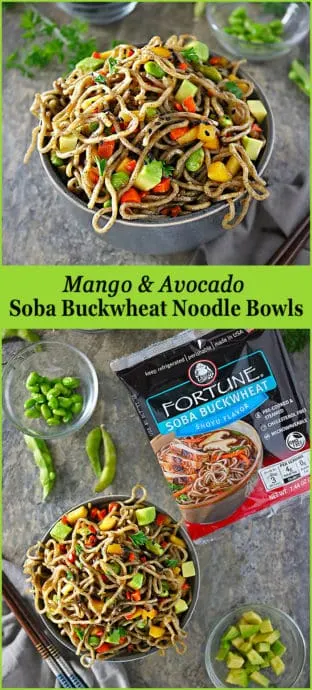 #ad Easy And Delicious Mango Avocado Soba Buckwheat Noodle Bowls Image #Fortune #ChefYaki 