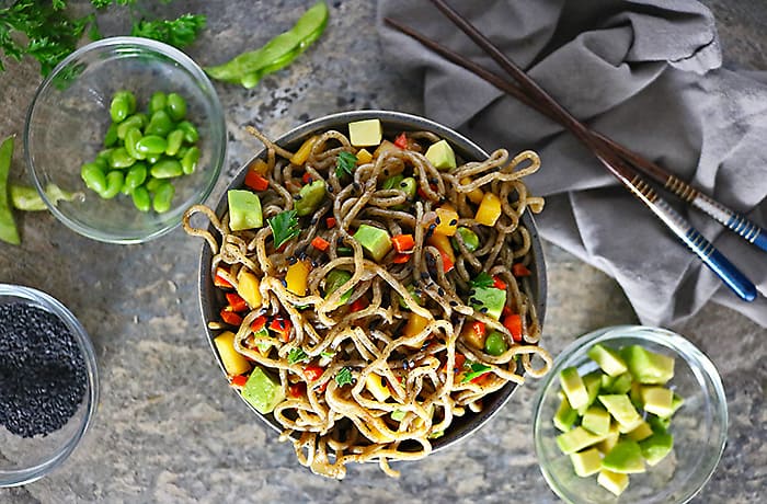 Photo of Easy Mango Avocado Soba Buckwheat Noodles