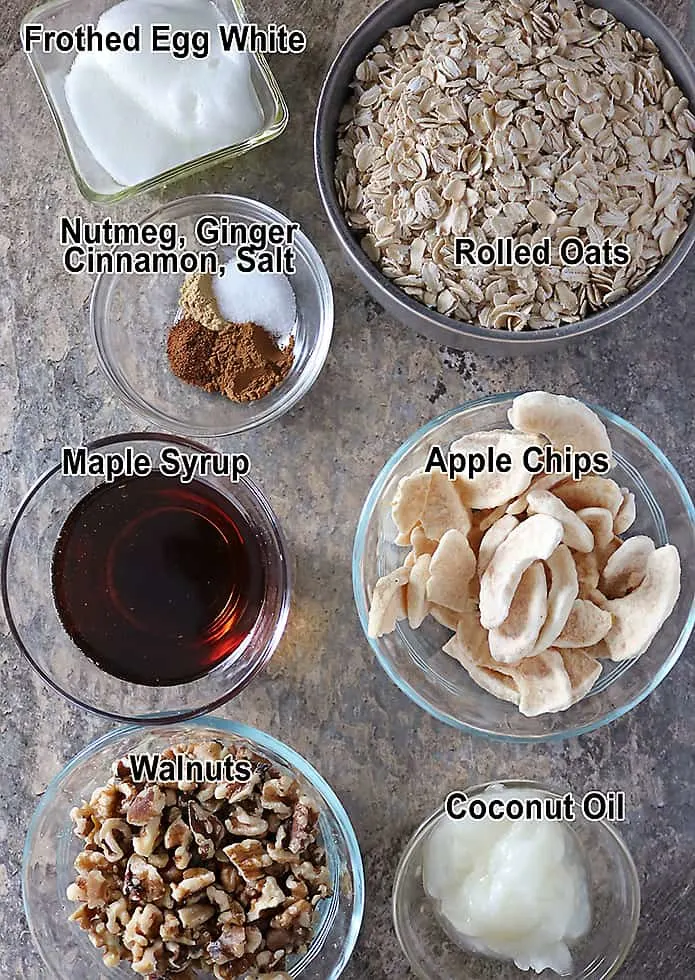 Photo of Ingredients For Making Apple Walnut Granola