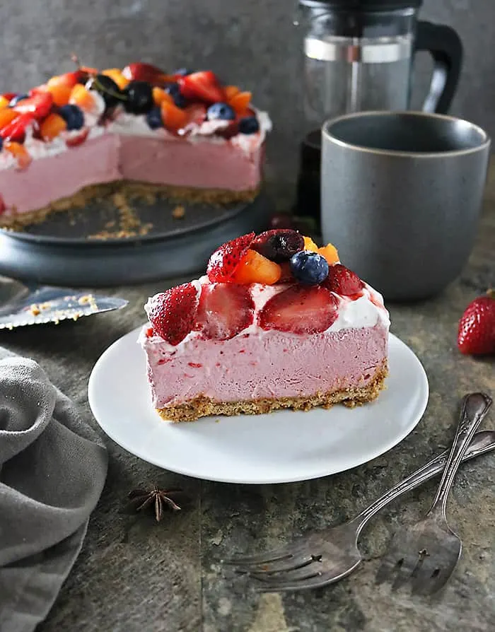 Photo of Vegan No Bake Star Anise Strawberry Cake