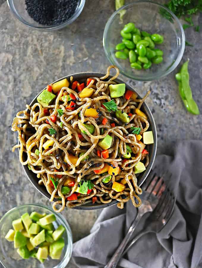 Photo of Tasty Mango Avocado Soba Buckwheat Noodles