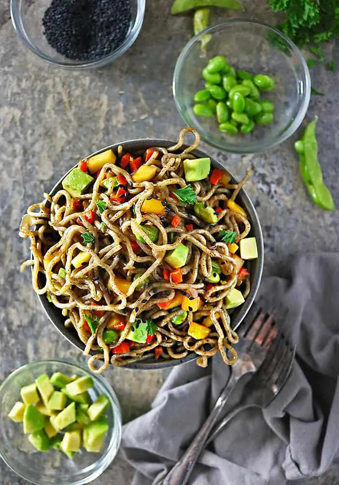 Photo of Tasty Mango Avocado Soba Buckwheat Noodles