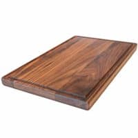Large Walnut Wood Cutting Board by Virginia Boys Kitchens - 17x11 American Hardwood Chopping and Carving Countertop Block with Juice Drip Groove