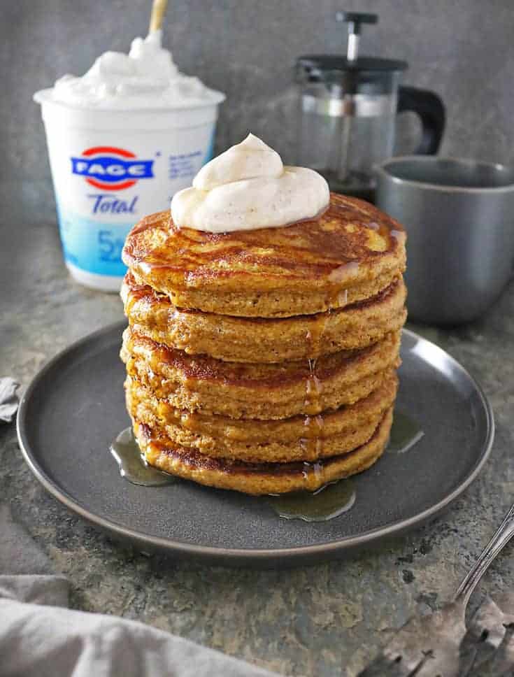 Pumpkin Yogurt Pancakes Recipe - Savory Spin