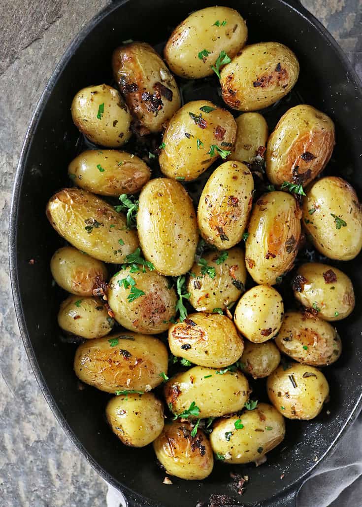 Castiron Garlic Herb Potatoes Recipe Savory Spin