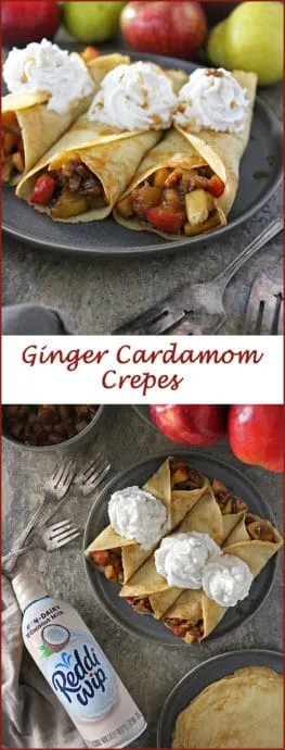 Ginger Cardamom Crepes with Apple Pear-Filling And Non Dairy Reddi wip #ReddiForNonDairy photo