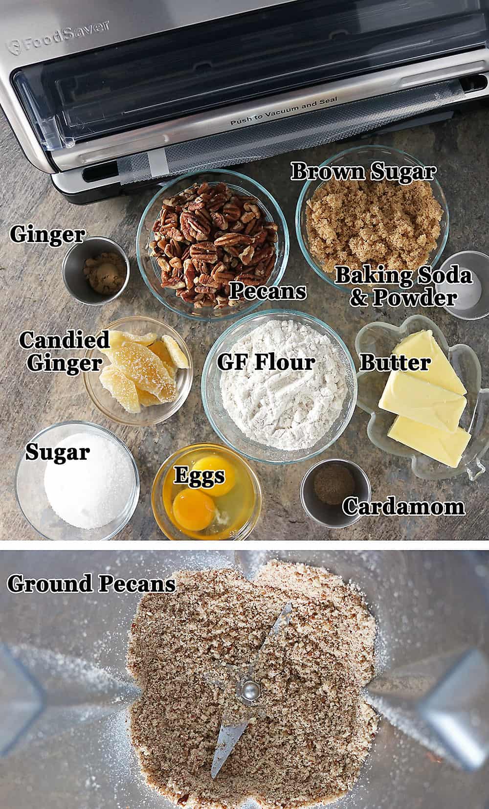 Photo of Ingredients For Pecan Ginger Cookies