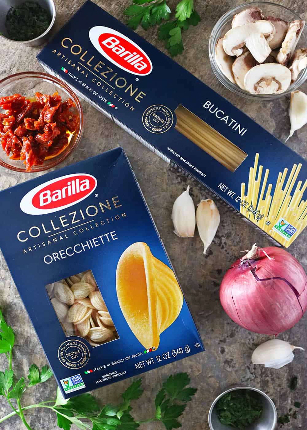 Quick Easy Roasted mushroom sundried tomato Barilla Collezione #ElevateYourMeal Photo