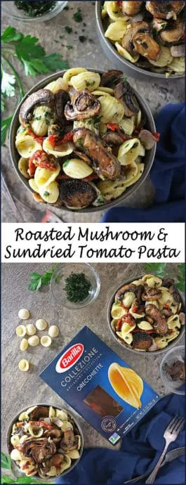 Roasted mushroom sundried tomato pasta easy quick #ElevateYourMeal Photo