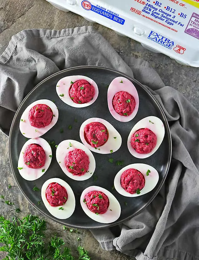 Tasty Beet Deviled Eggs for Halloween Photo