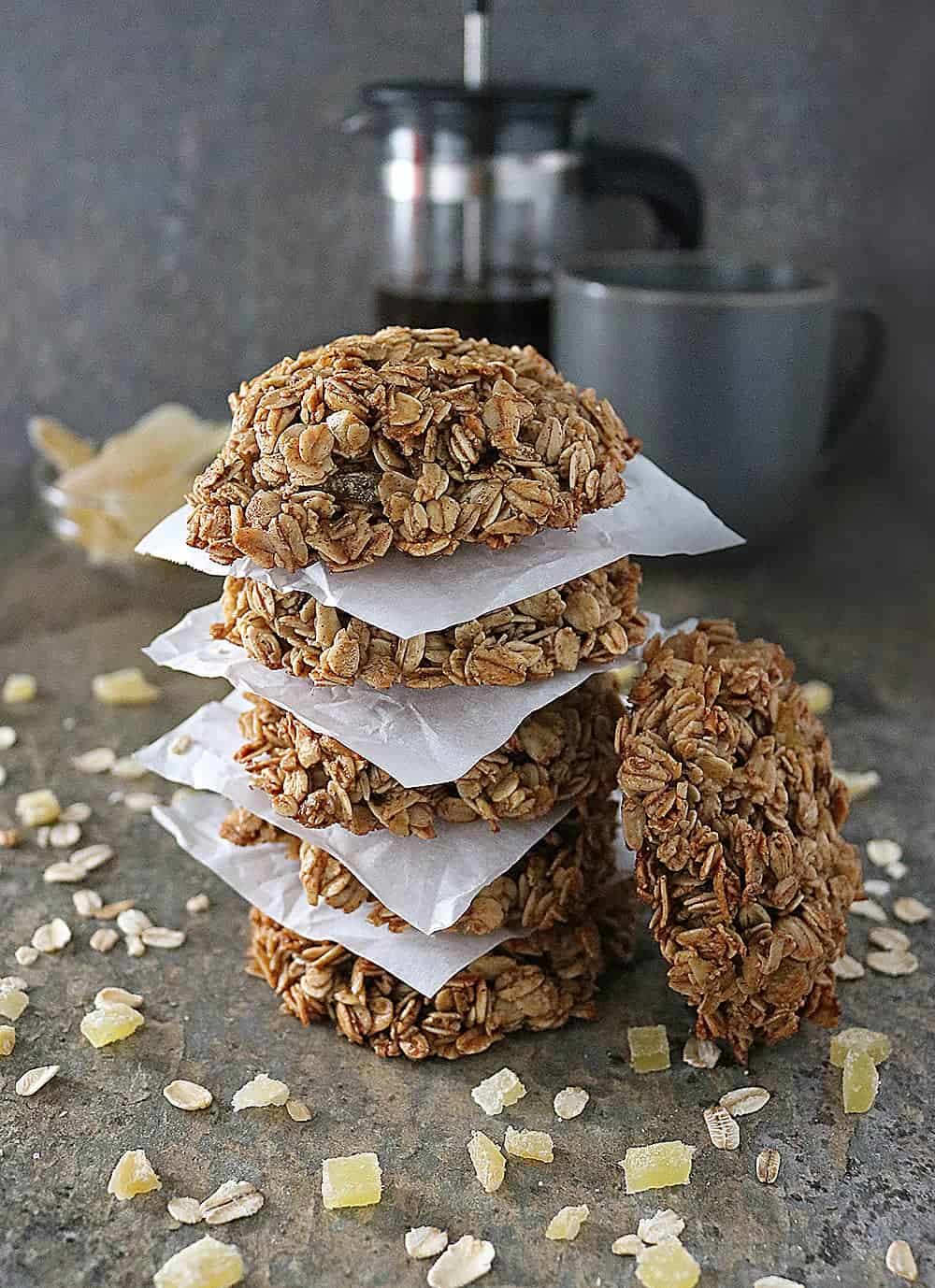 Ginger Granola Breakfast Cookies full of ginger and warm spices. Breakfast on the go never looked so good.