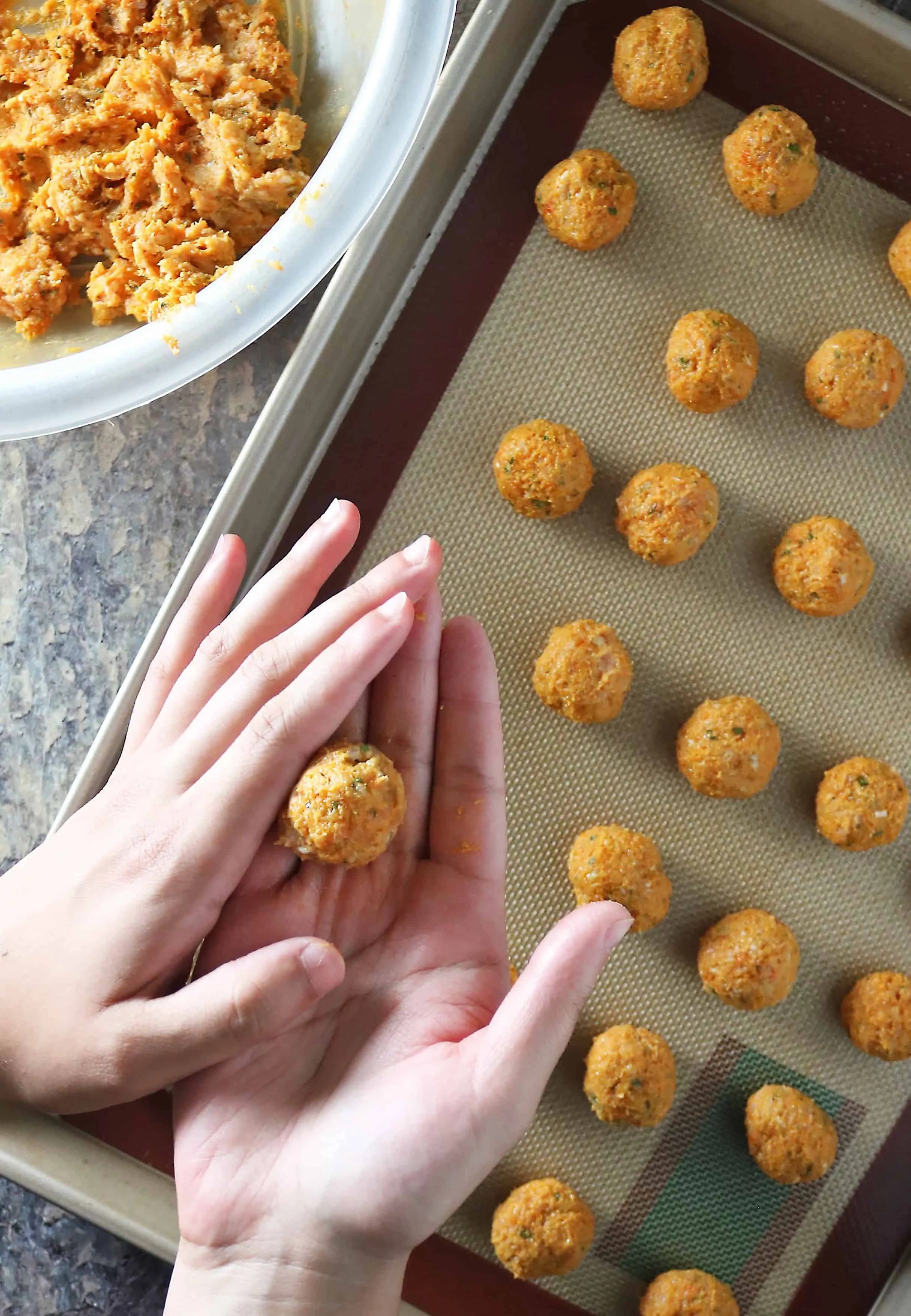 Photo of Making Gluten Free Spicy Herbed Chicken Meatballs