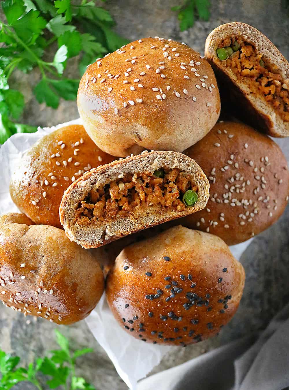 Spiced Chicken Stuffed Buns Recipe - Savory Spin