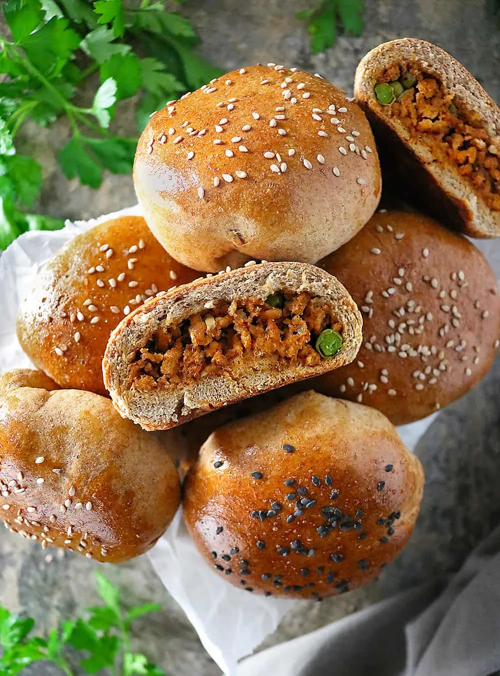 Spiced Chicken Stuffed Buns Recipe - Savory Spin