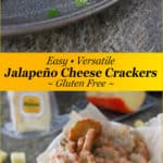 With shredded Mahón-Menorca Cheese and chunks of jalapenos generously spreaded throughout, these 6-ingredient, gluten-free, Jalapeño Cheese Crackers are irresistibly delicious to snack on as is. They also make a delicious addition to a cheese platter or served as appetizers loaded with delicious toppings #mahónmenorcacheese, #cheesefromspain, #eurocheeses