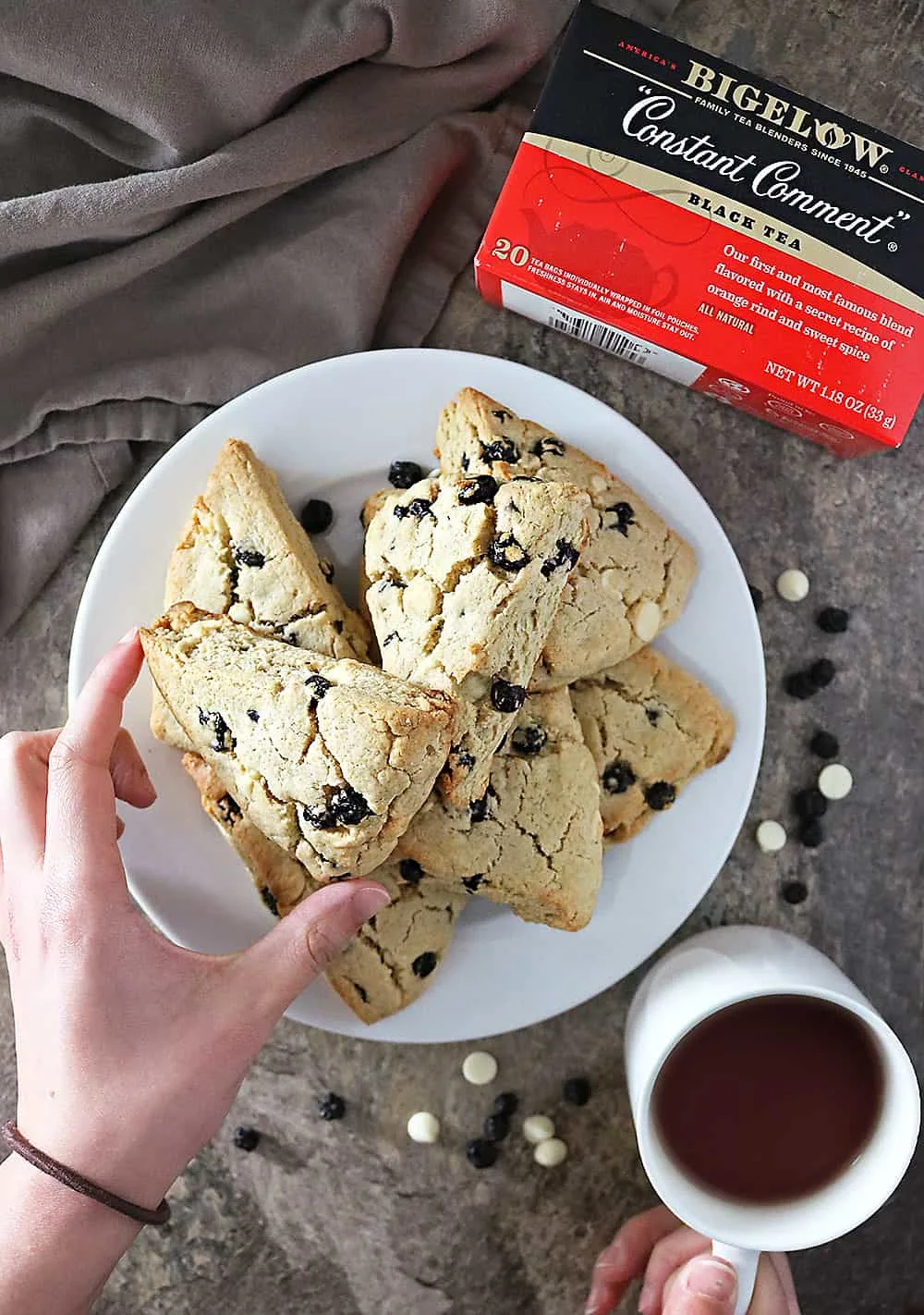 Photo of Blueberry White Chocolate Scones Afternoon Tea With Bigelow.